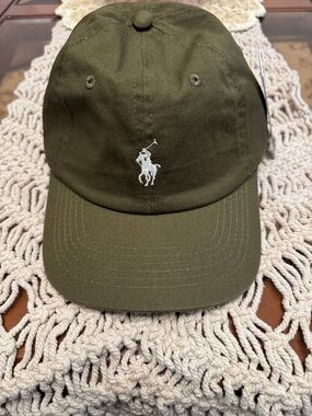Ralph Lauren Olive Polo Pony Embroidered Baseball Cap